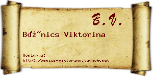 Bénics Viktorina névjegykártya